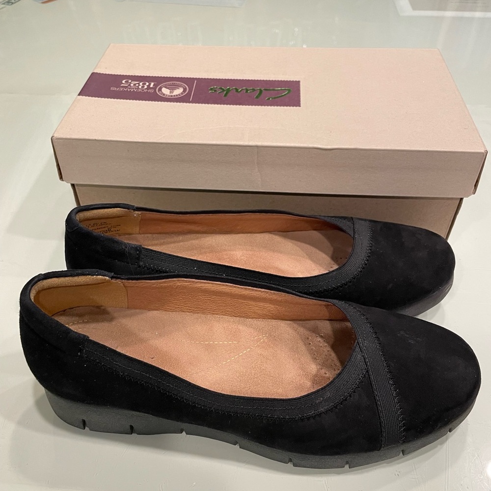 Clarks. Daelyn Hill Wedge Pump. Black Suede. From… - image 2